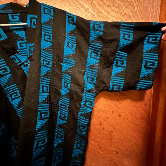 Black and Blue Patterned Poncho - Picture 2 of 5